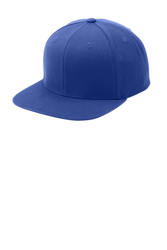 Custom logo Sport-Tek® YP Classics® Flat Bill Snapback Cap. STC19 in True Royal