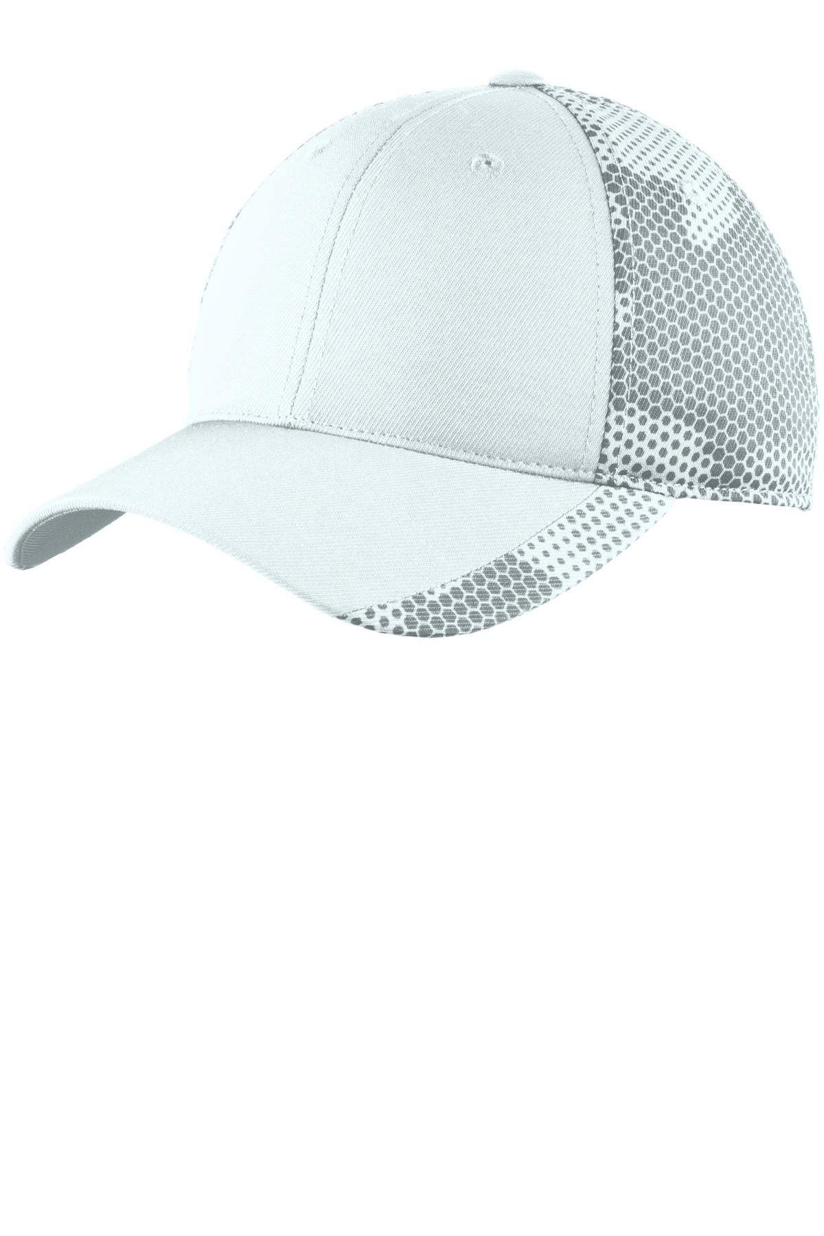 Custom logo Sport-Tek® CamoHex Cap. STC23 in White