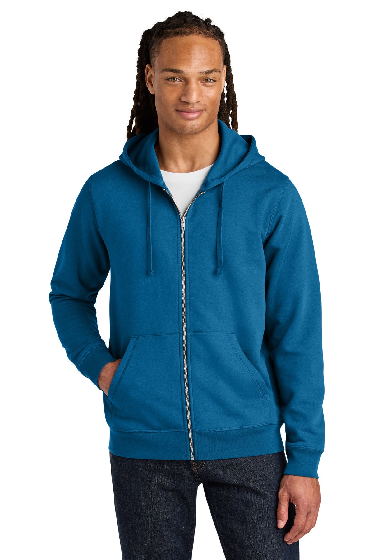 Custom logo Stanley/Stella® Unisex Mixer Full-Zip Hooded Sweatshirt SXU011 in Royal Blue