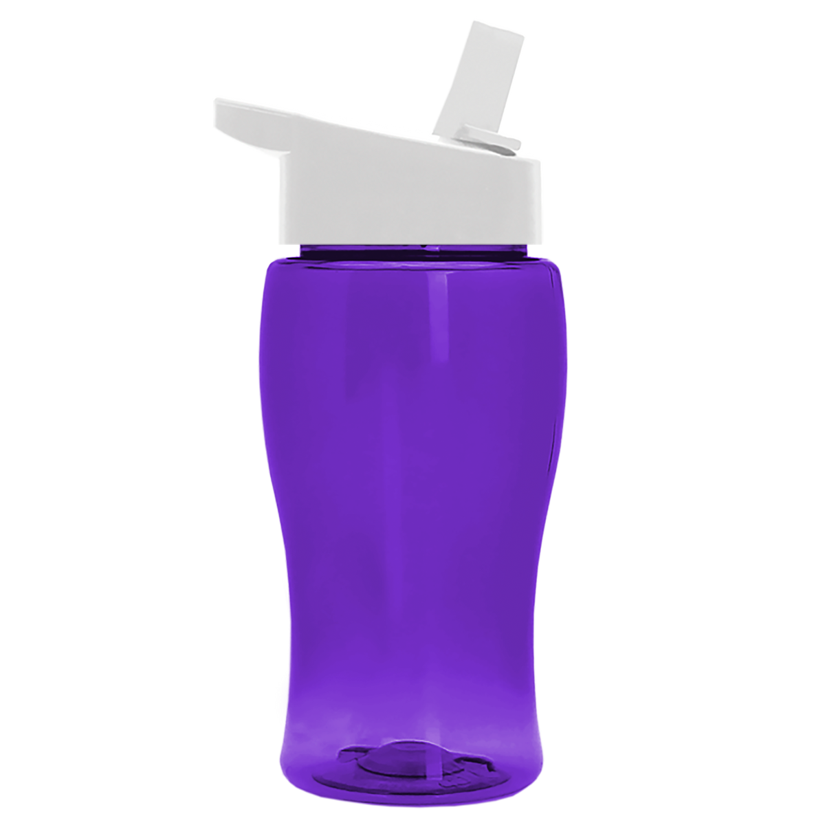 Custom logo Poly+ Jr. Transparent Bottle with Flip-Straw Lid - 18 oz.