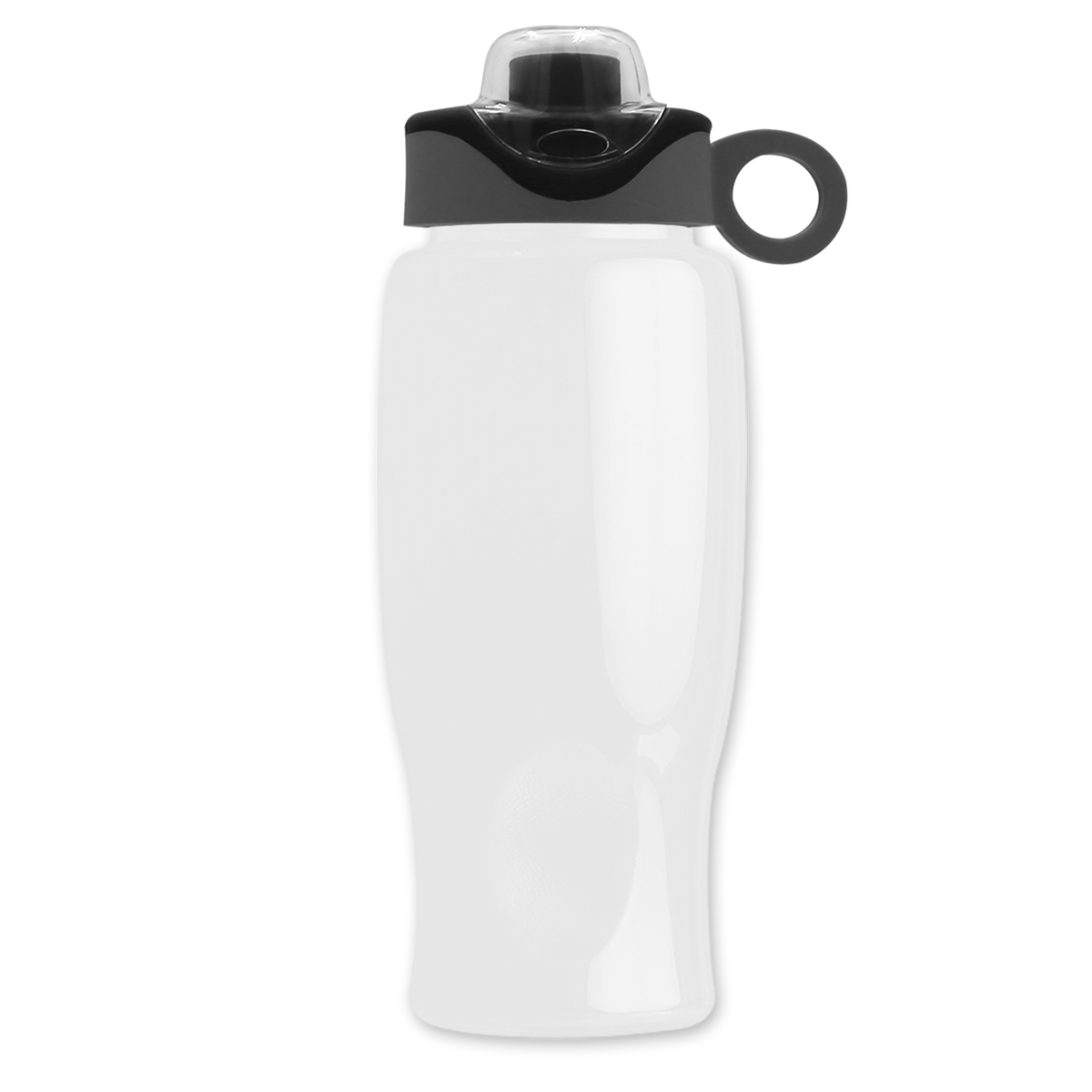 Custom logo Poly+ Bottle with Two-Tone Drink-Thru Lid with Silicone Loop - 27 oz.