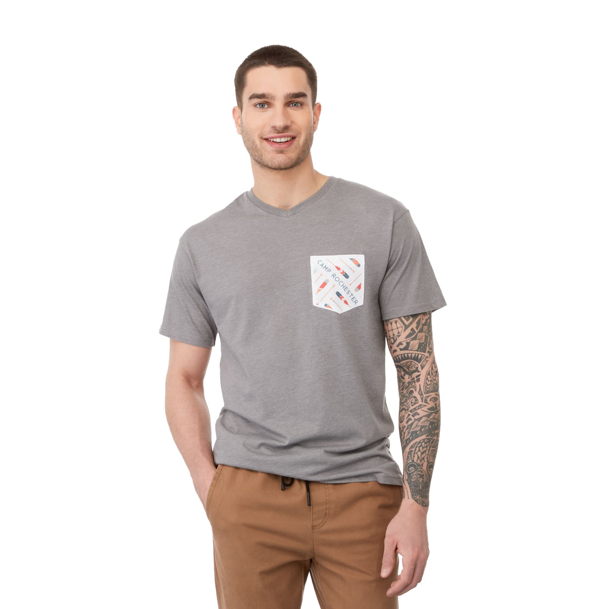 Custom logo Men's MONROE Short Sleeve Pocket Tee