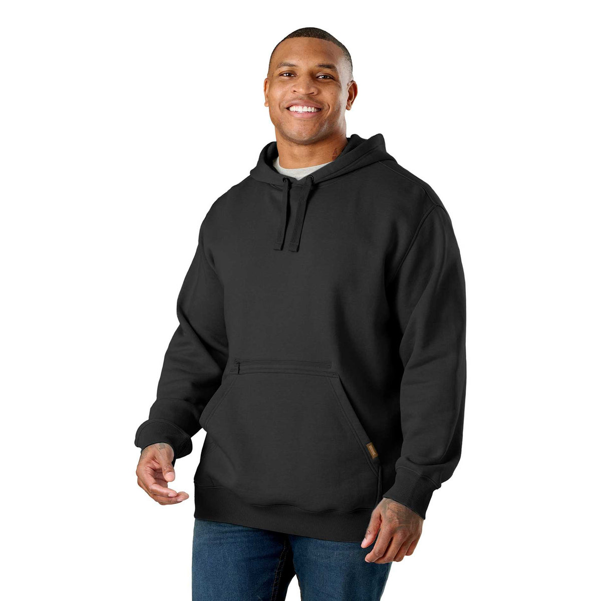 Custom logo Berne Heritage Zippered Pocket Hooded Sweatshirt - Men's