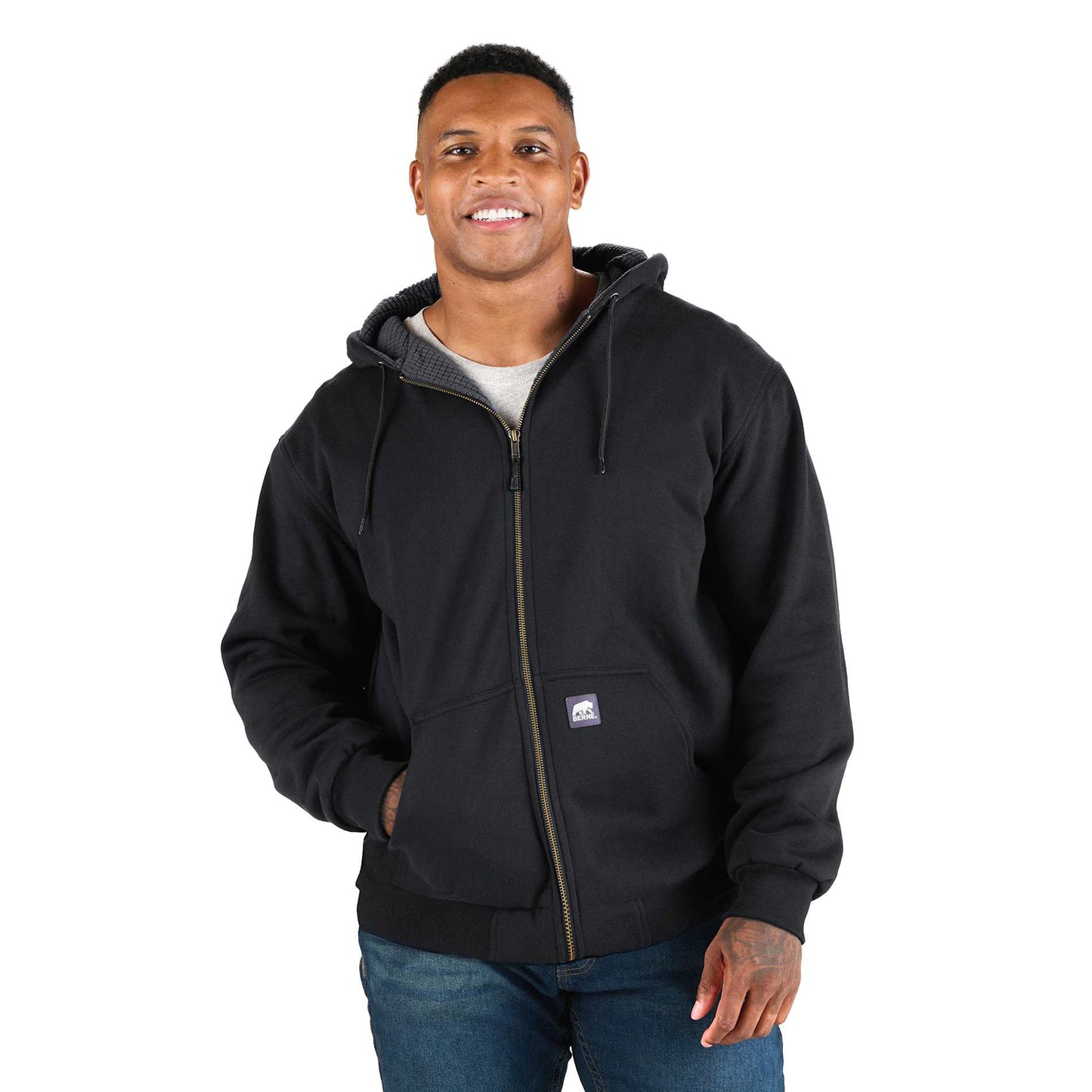 Berne Heritage Grid Fleece-Lined Zip Sweatshirt - Men's