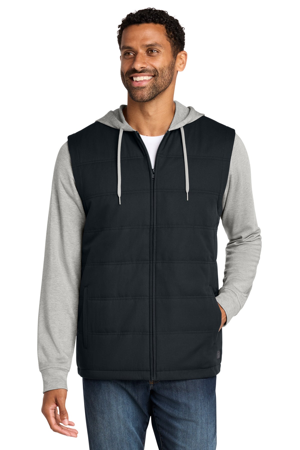 Custom logo TravisMathew Tides Up Hooded Jacket TM1MZ336 in Black/ Grey Heather