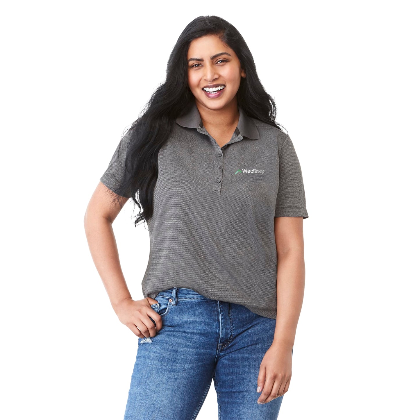 Women's DADE Short Sleeve Polo - Heather Dark Charcoal