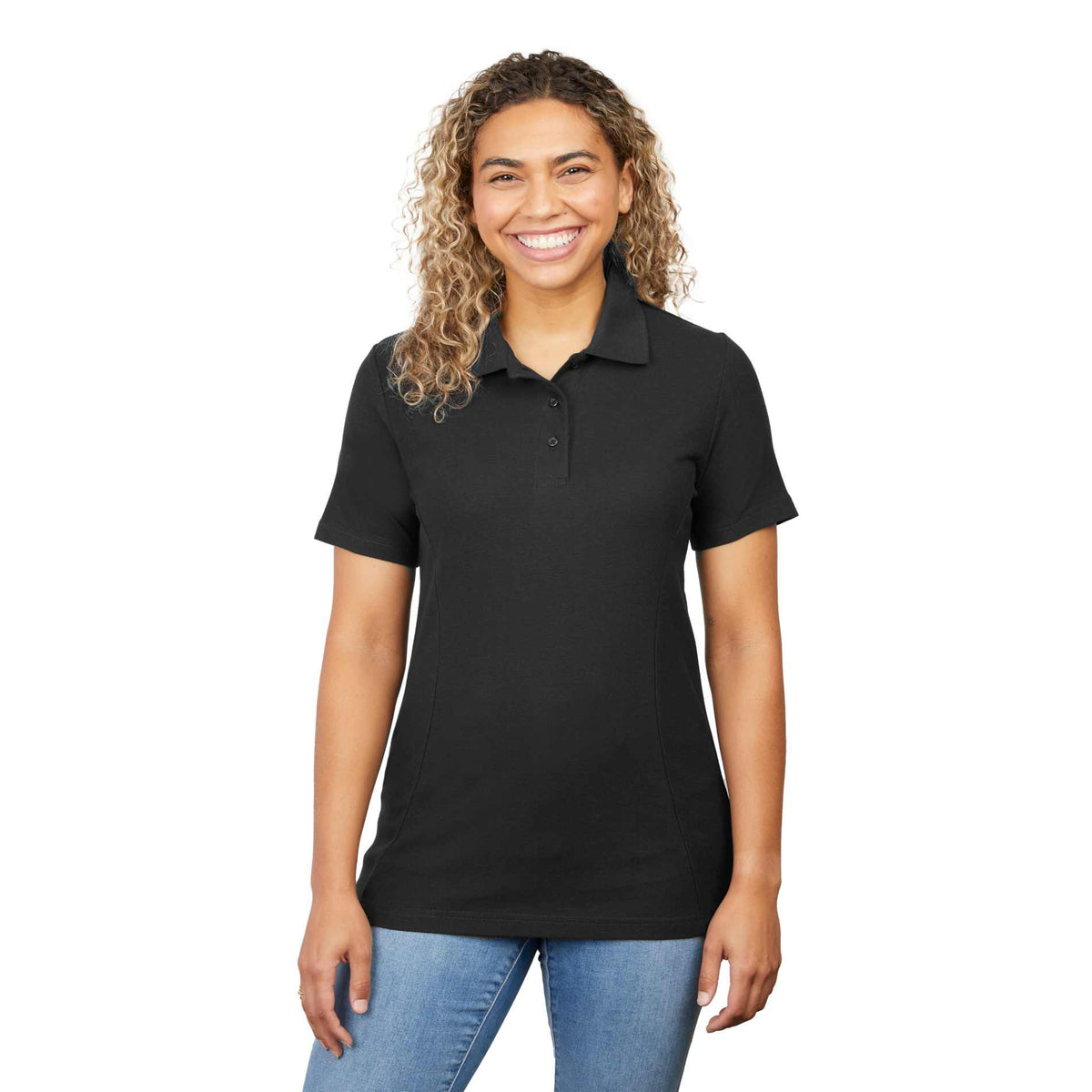 Custom logo PALO Short Sleeve 100% Cotton Pique Polo - Women's