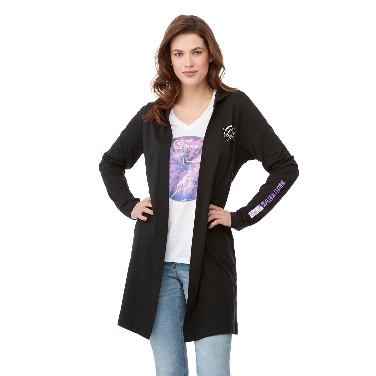 Custom logo Womens ASHLAND Knit Hooded Cardi