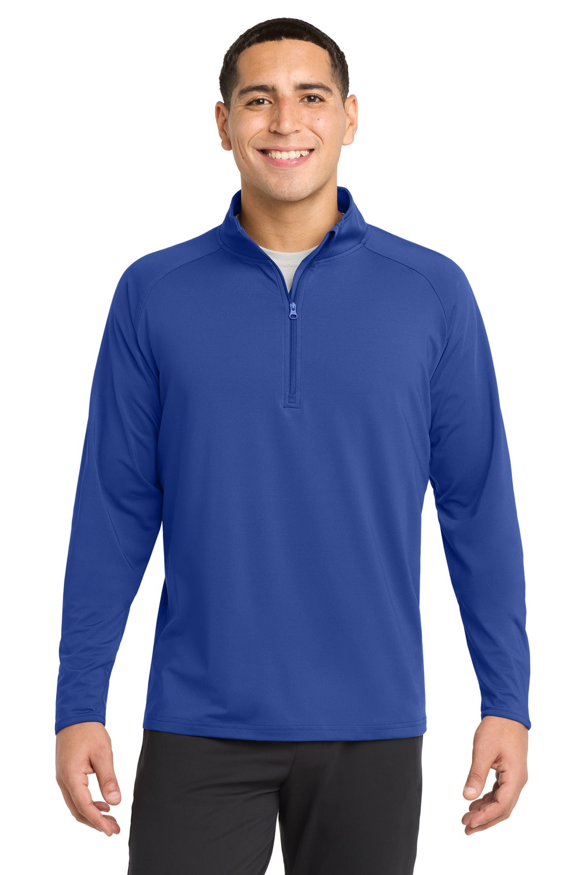 Custom logo Sport-Tek® Tall Sport-Wick® Stretch 1/4-Zip Pullover. TST850 in True Royal