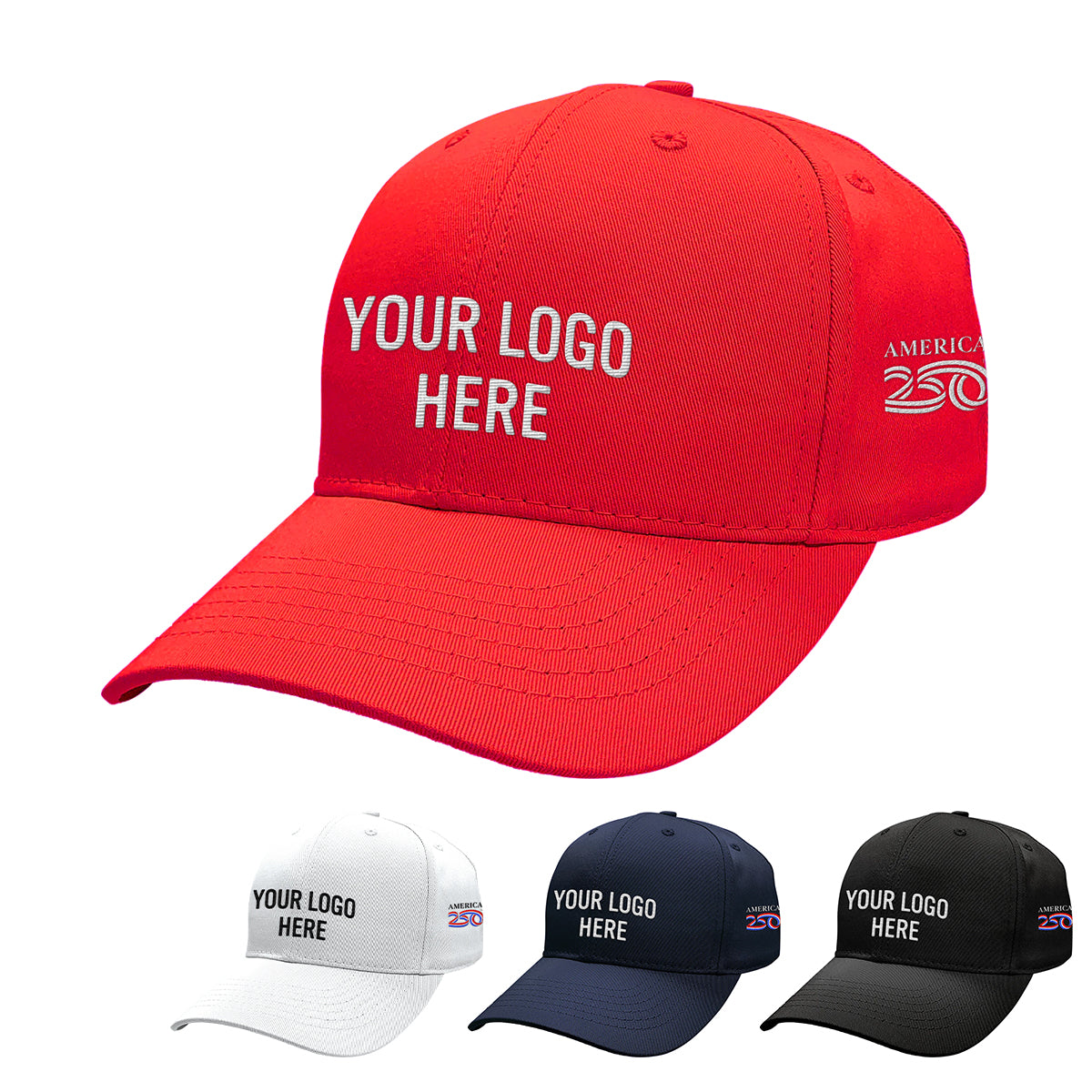Custom logo America250™ 6 Panel Structured Cap