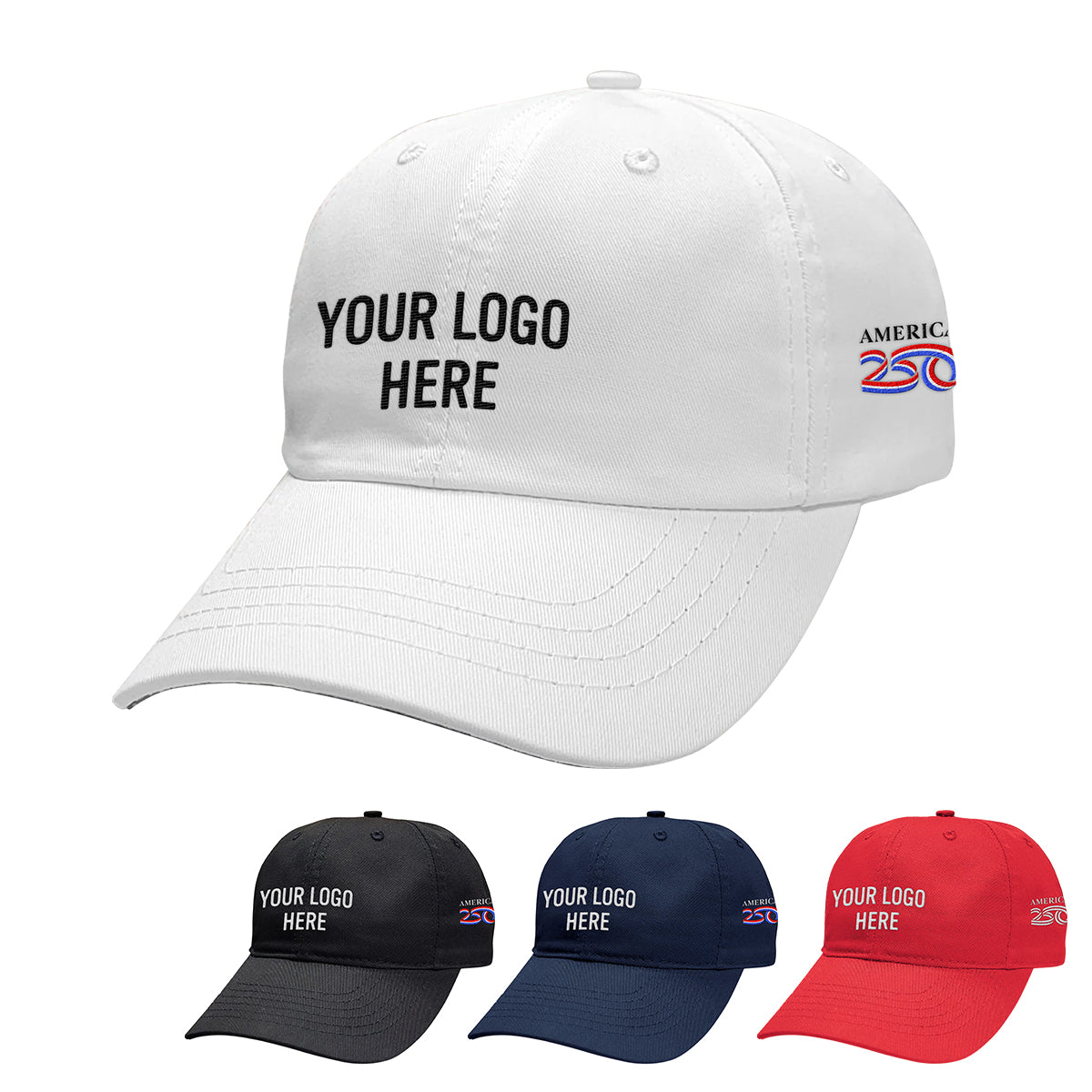 Custom logo America250™ 6 Panel Unstructured Cap