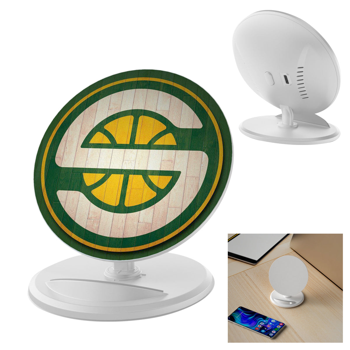 Custom logo 10W Round Wireless Charger & Stand