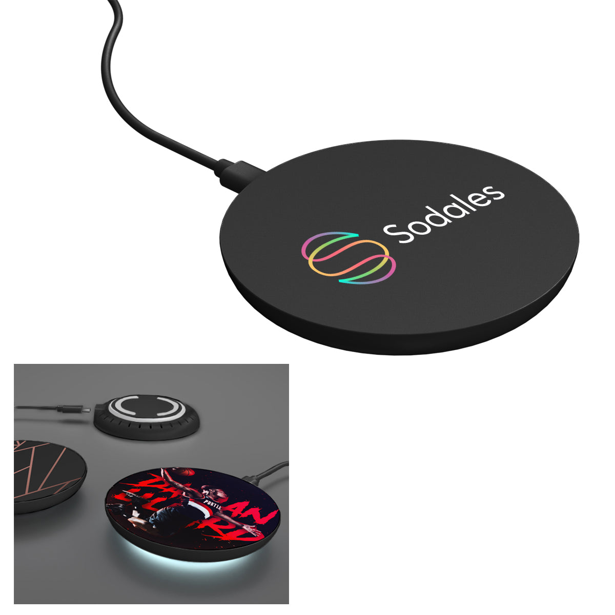 Custom logo 15W Wireless Charger With LED Light