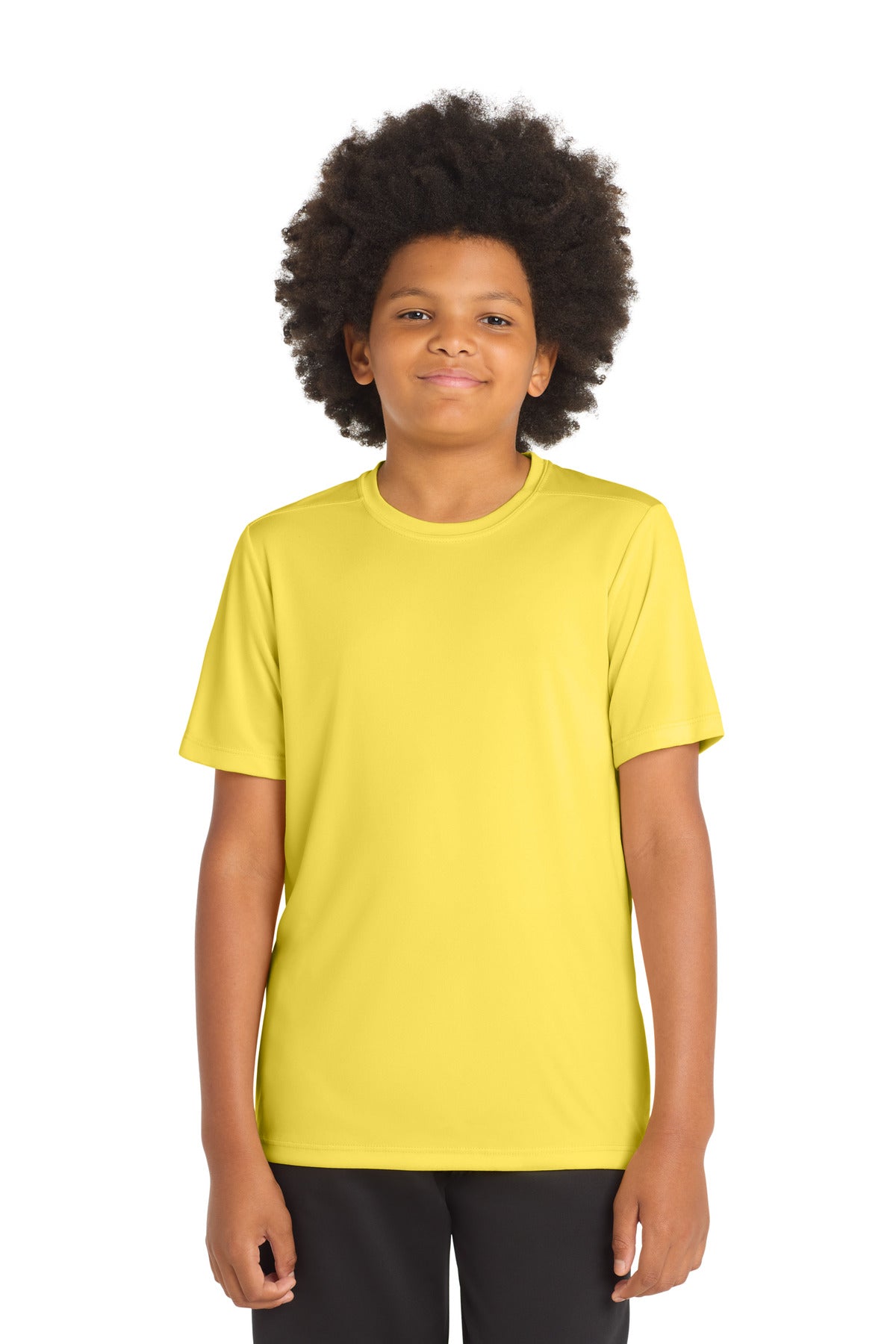 Custom logo Sport-Tek ® Youth Posi-UV® Pro Tee. YST420 in Yellow