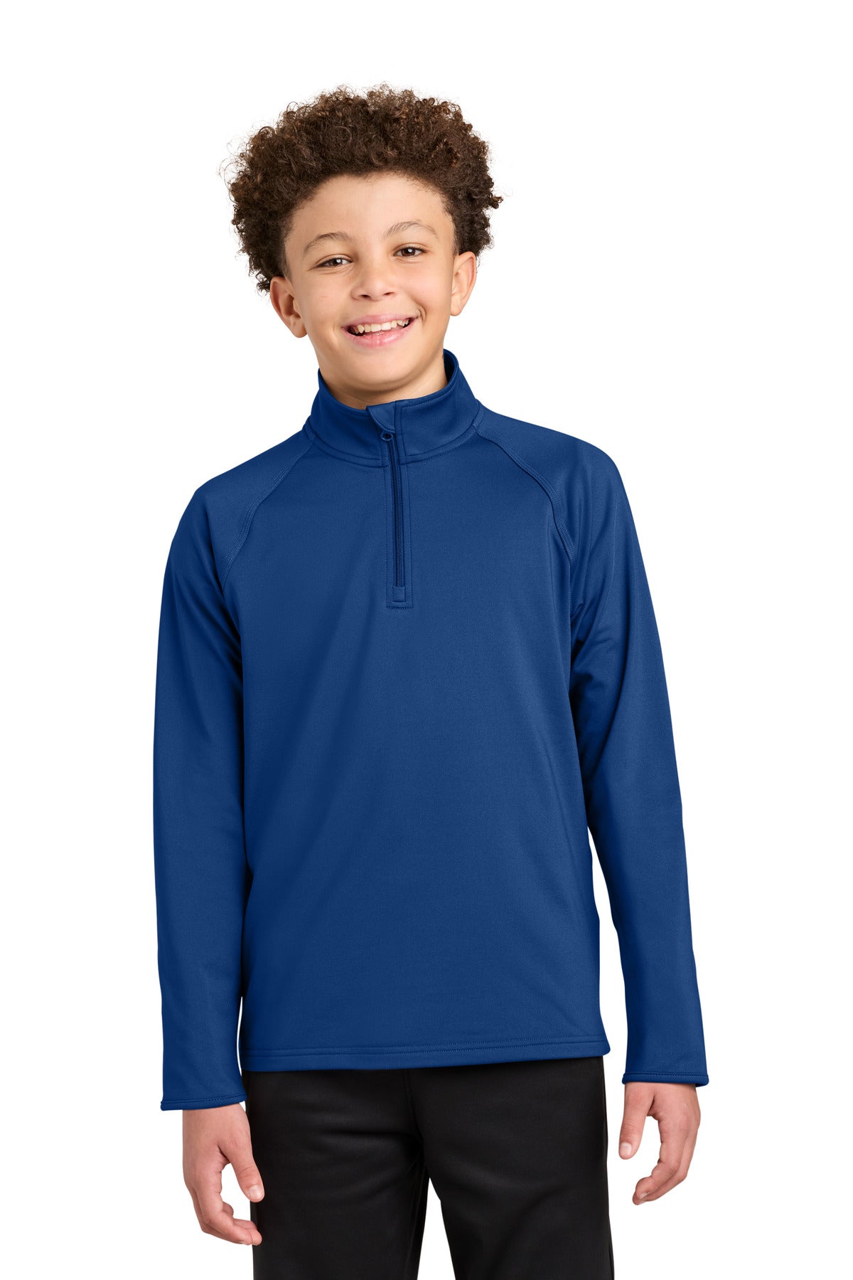 Custom logo Sport-Tek® Youth Sport-Wick® Stretch 1/4-Zip Pullover YST850 in True Royal