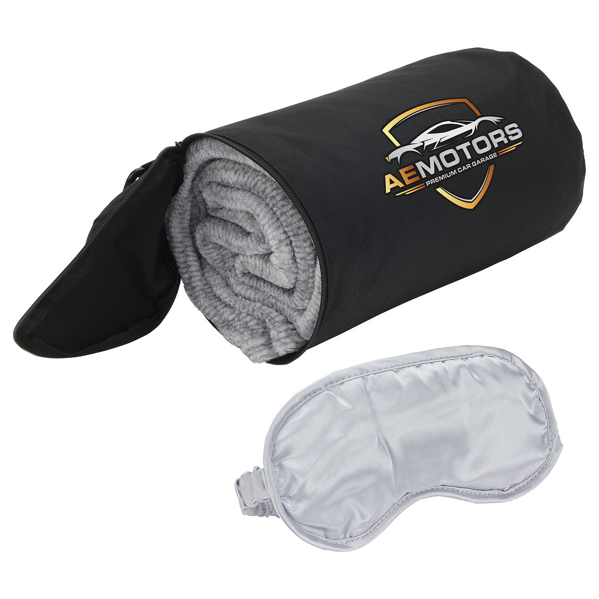 Custom logo AeroLOFT® Business First Travel Blanket with Sleep Mask