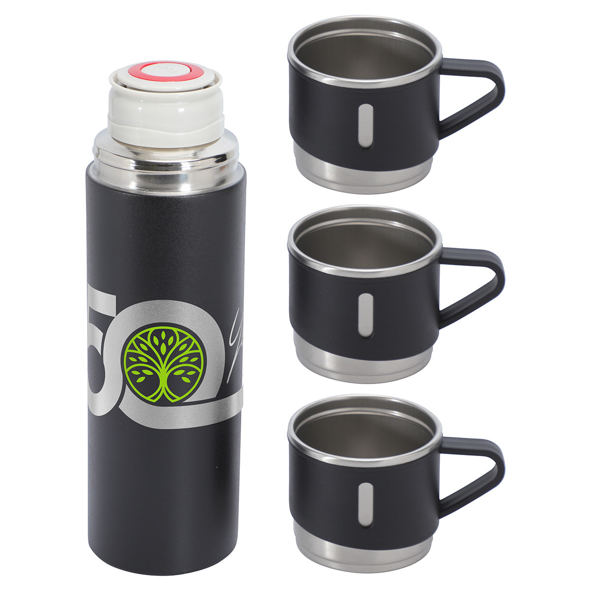 Custom logo 4-Piece Bottle & Cup Gift Set