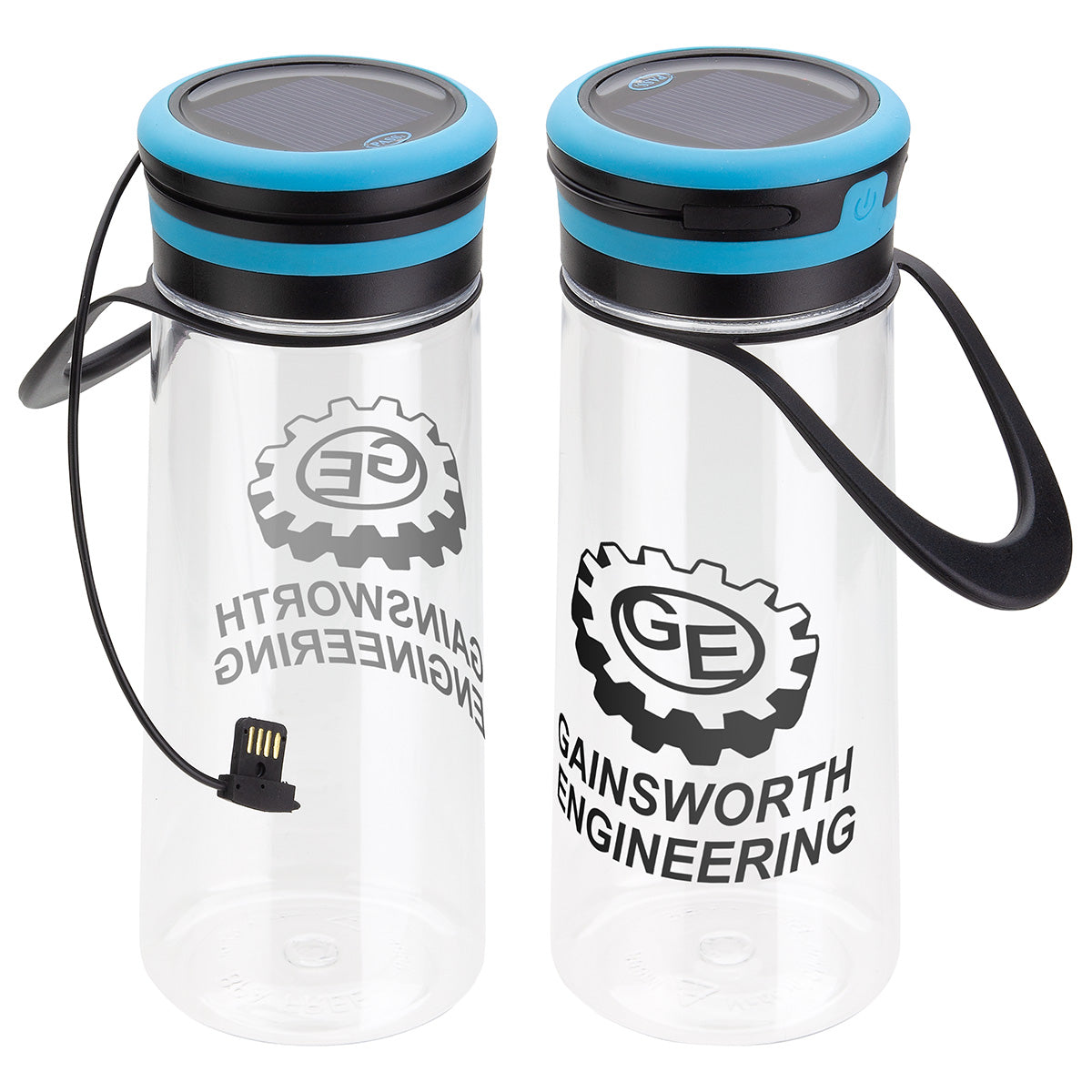 Custom logo Light-Up 20 oz Tritan® Bottle + Solar Lantern