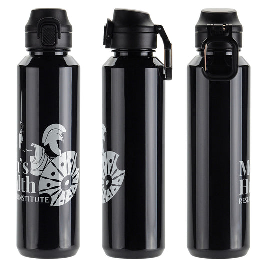 Custom logo Switchback 27 oz RPET Bottle with Snap-Top Lid & Carabiner
