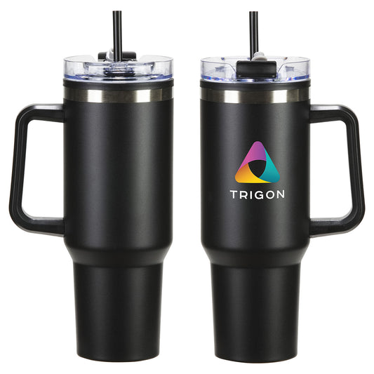 Ohana 40 oz Stainless Steel/Polypropylene Mug with Color-Matching Handle