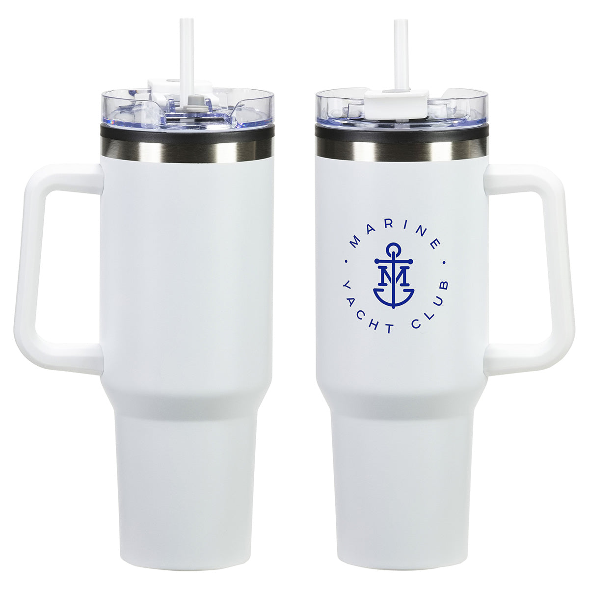 Custom logo Ohana 40 oz Stainless Steel/Polypropylene Mug with Color-Matching Handle