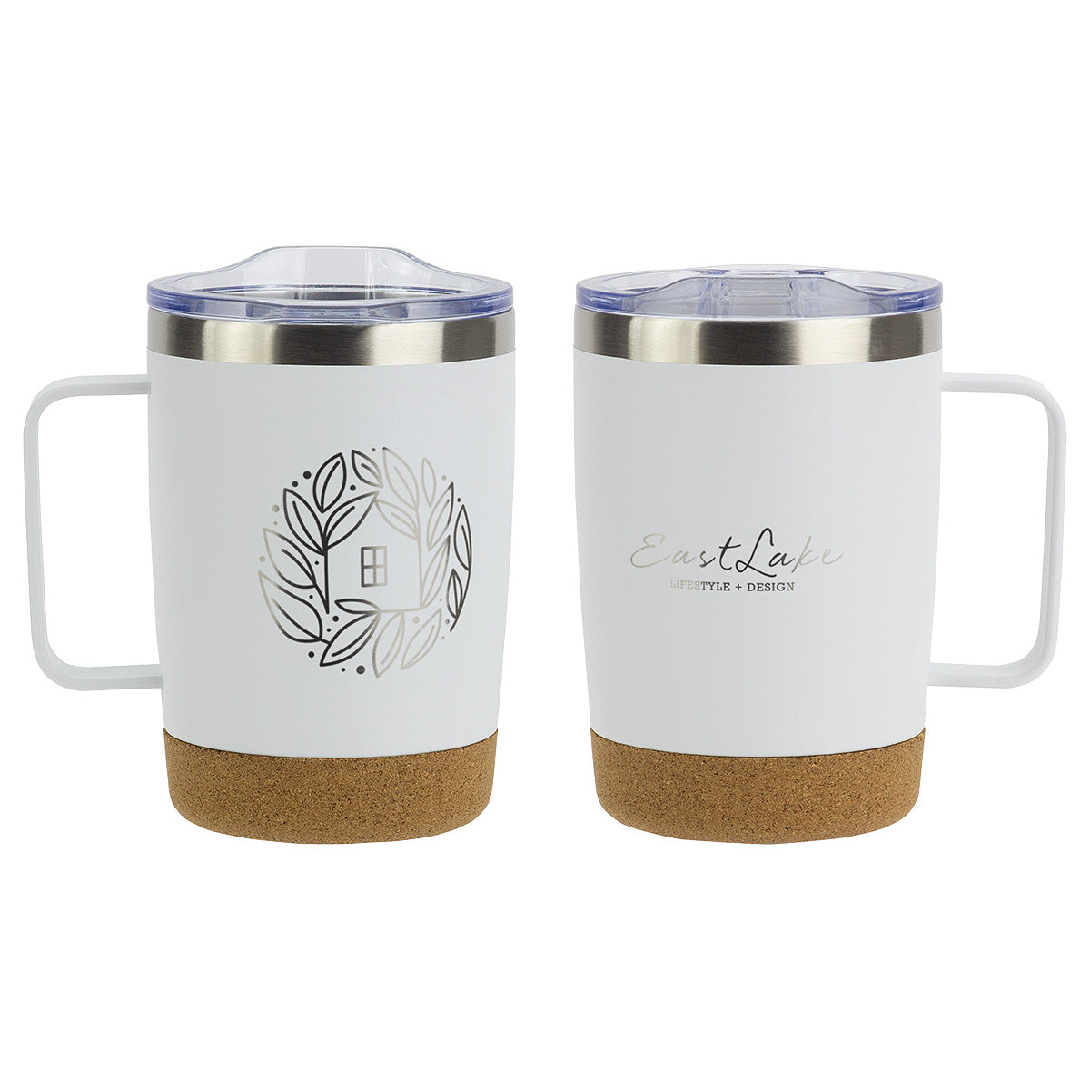 Custom logo Sapora 12 oz Vacuum Insulated Stainless Steel Mug with Cork Base
