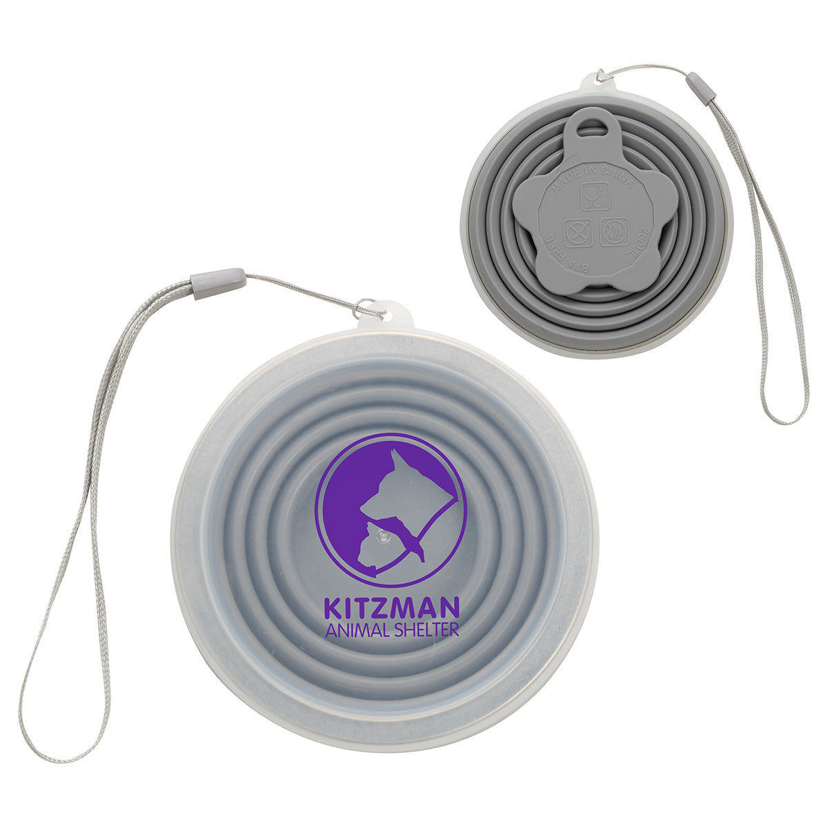 Custom logo Groove 9 oz Collapsible Silicone Cup with Lid