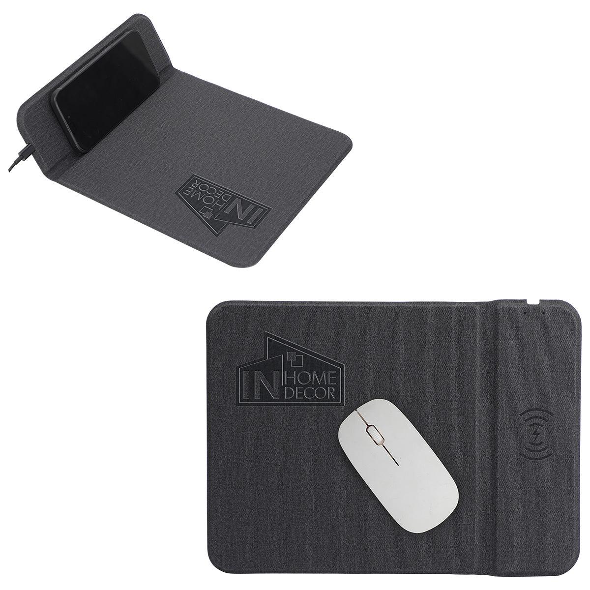 Custom logo Azure 15W Wireless Charger Mouse Pad with Kickstand