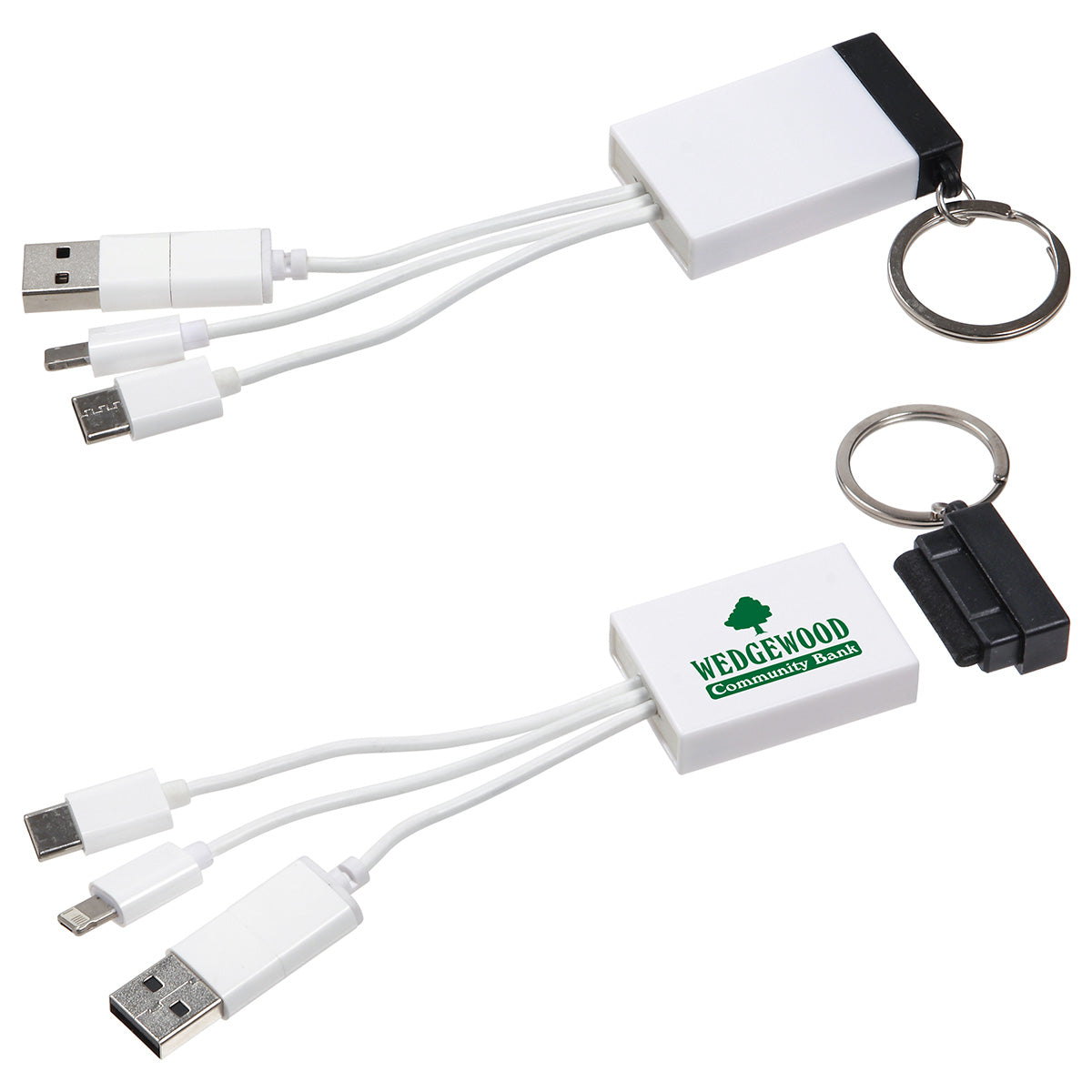 Custom logo Triplet 3-in-1 Charging Cable with Screen Cleaner