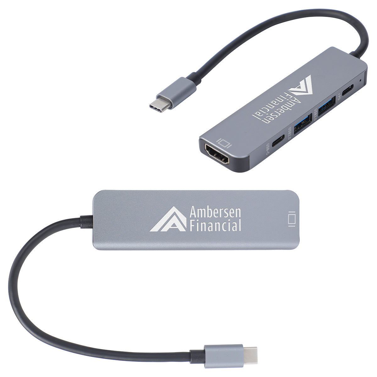 Custom logo Zing USB-C 5-Port Hub with USB-A, USB-C & HDMI
