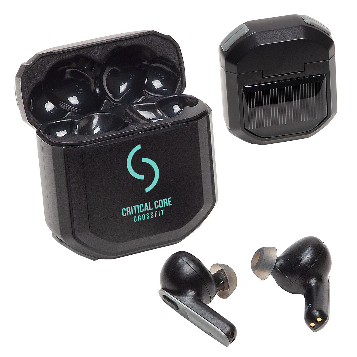 Custom logo Allegro TWS Earbuds with Solar Powered Charging Case