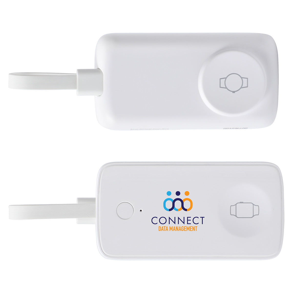 Custom logo Baron 2000mAh Power Bank with Watch Charger & Built-In Cable