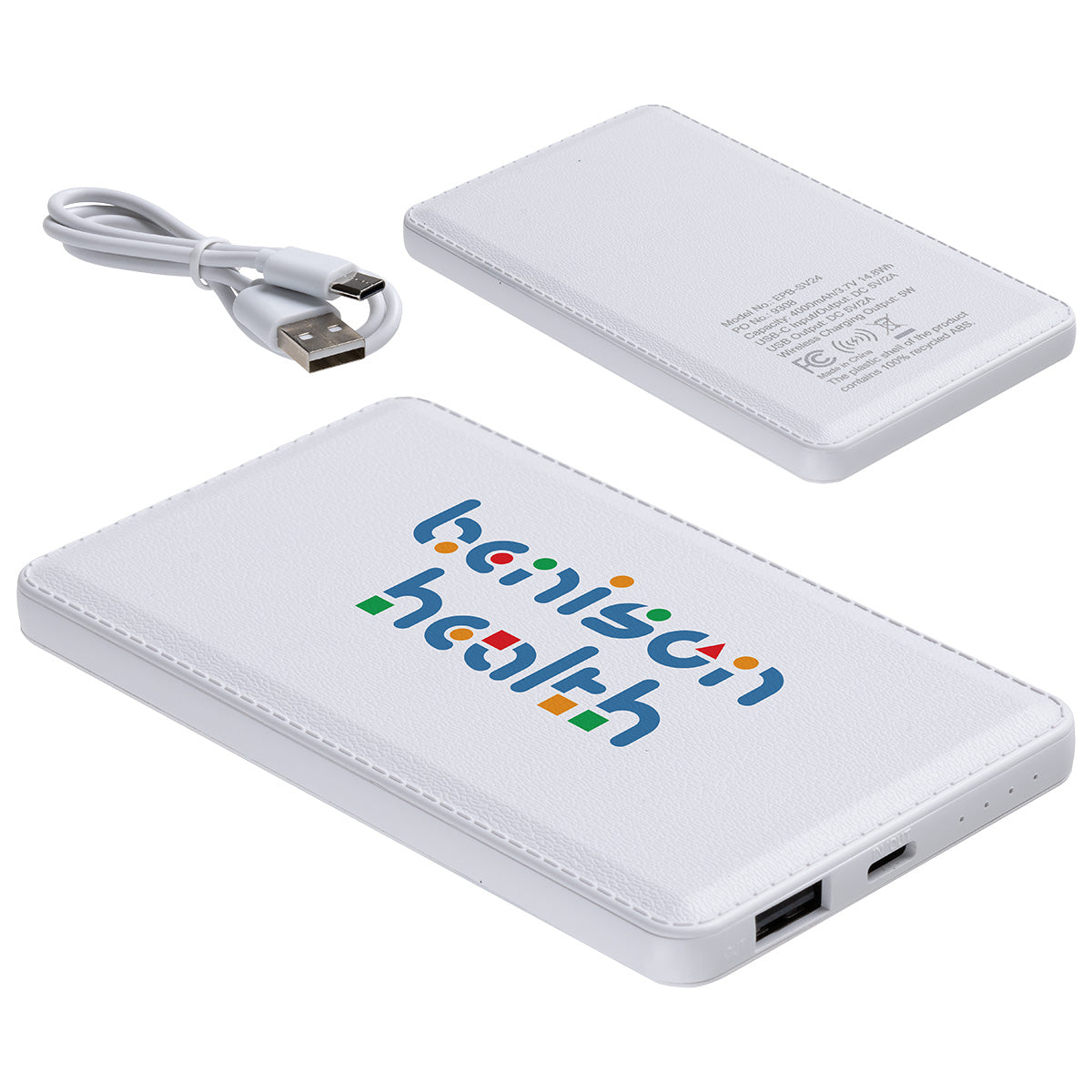 Custom logo Sovereign 4000mAh Wireless Charging Power Bank with Recycled Case
