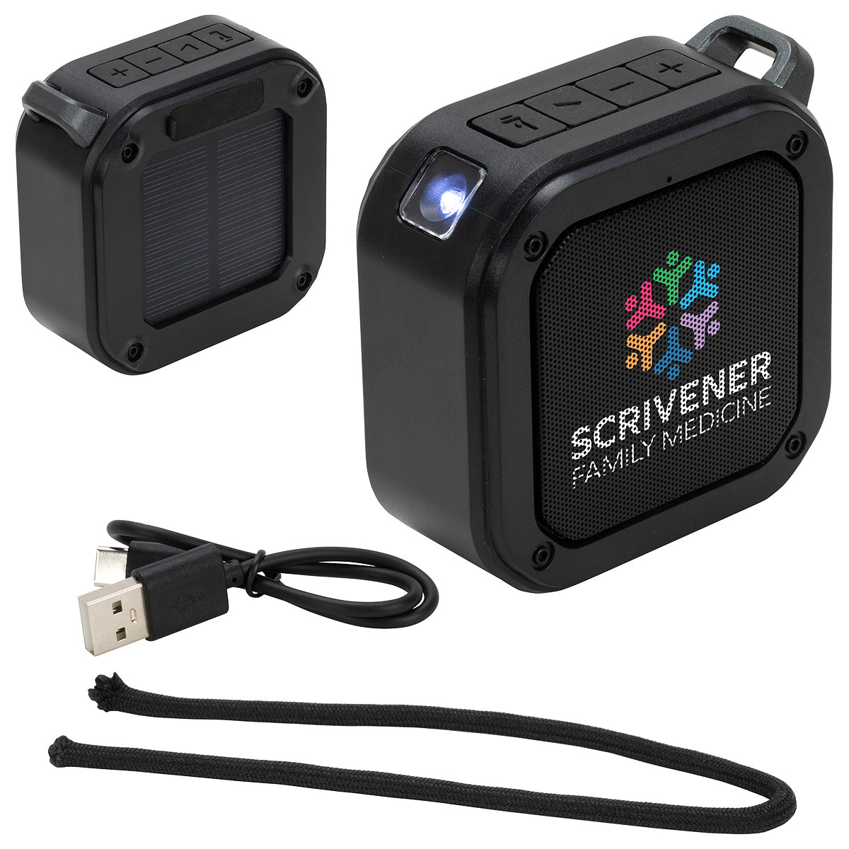 Custom logo Aria IPX6 Waterproof Solar-Powered Wireless Speaker