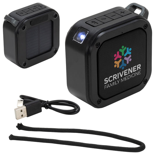 Custom logo Aria IPX6 Waterproof Solar-Powered Wireless Speaker