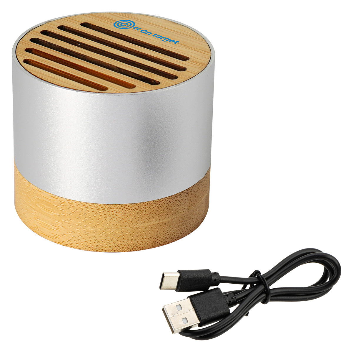 Custom logo EcoSound Bamboo/Recycled Aluminum Wireless Speaker