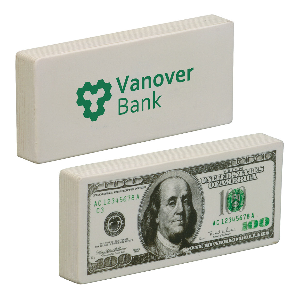 Custom logo $100 Bill Stress Reliever