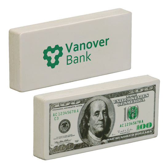 Custom logo $100 Bill Stress Reliever