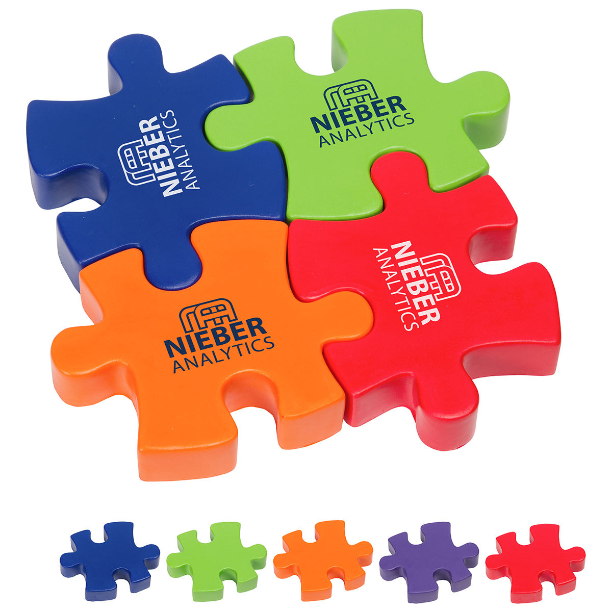Custom logo 4-Piece Connecting Puzzle Set Stress Reliever