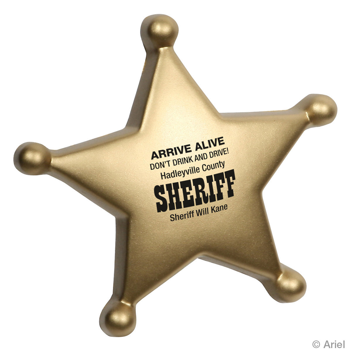 Custom logo Sheriff's Badge Stress Reliever