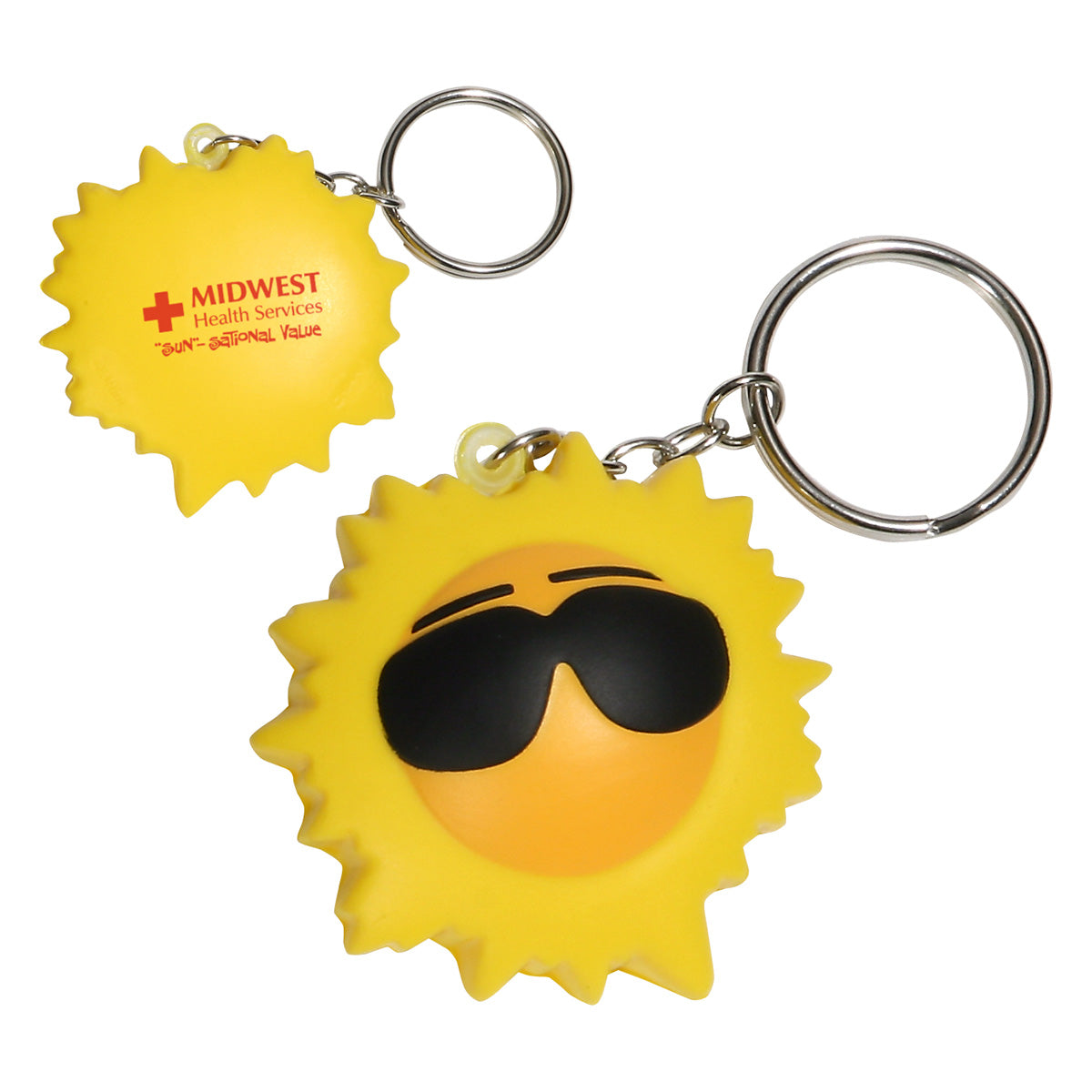 Custom logo Cool Sun Stress Reliever Key Chain
