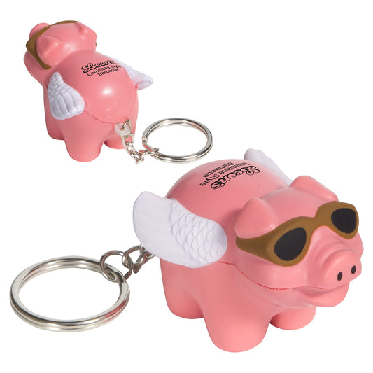Custom logo Flying Pig Stress Reliever Key Chain