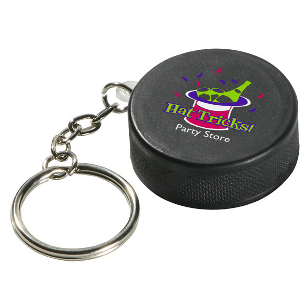 Custom logo Hockey Puck Stress Reliever Key Chain