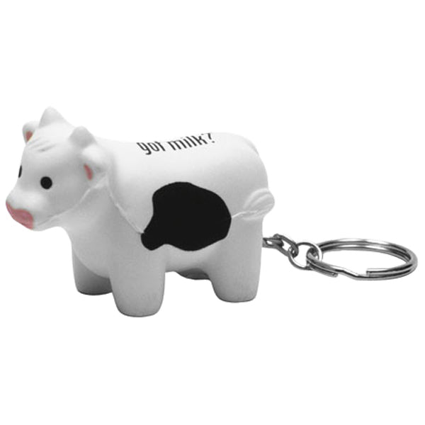 Custom logo Milk Cow Stress Reliever Key Chain