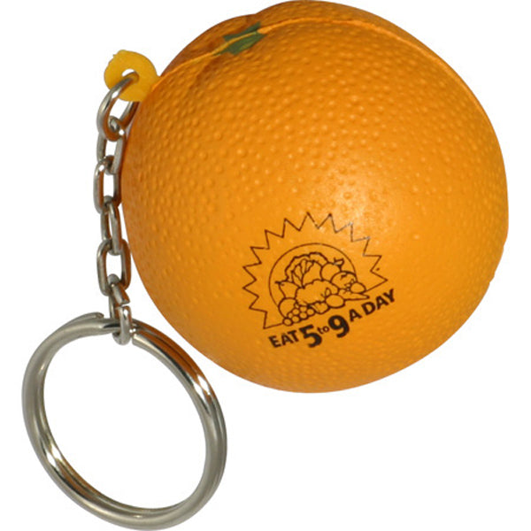 Custom logo Orange Stress Reliever Key Chain