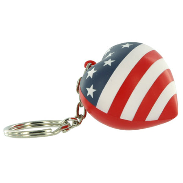 Custom logo Patriotic Valentine Heart Stress Reliever Key Chain