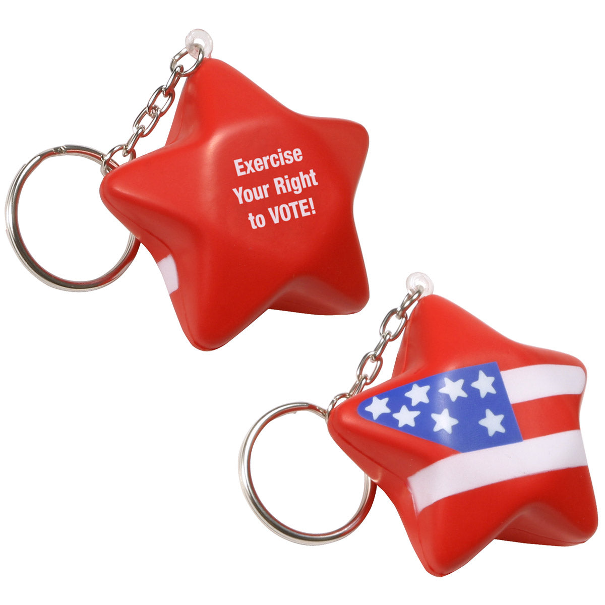 Custom logo Patriotic Star Stress Reliever Key Chain