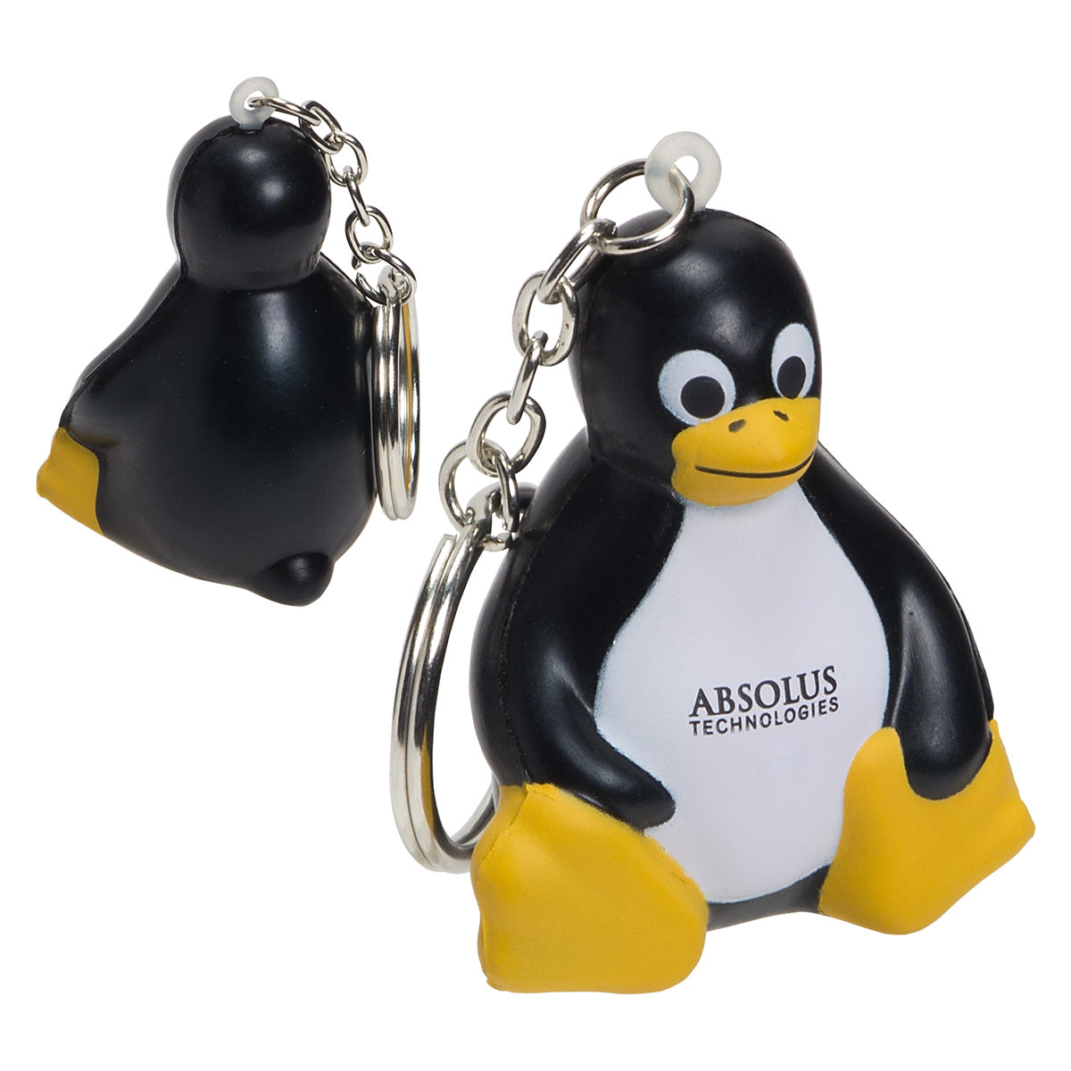 Custom logo Sitting Penguin Stress Reliever Key Chain