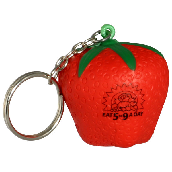 Custom logo Strawberry Stress Reliever Key Chain