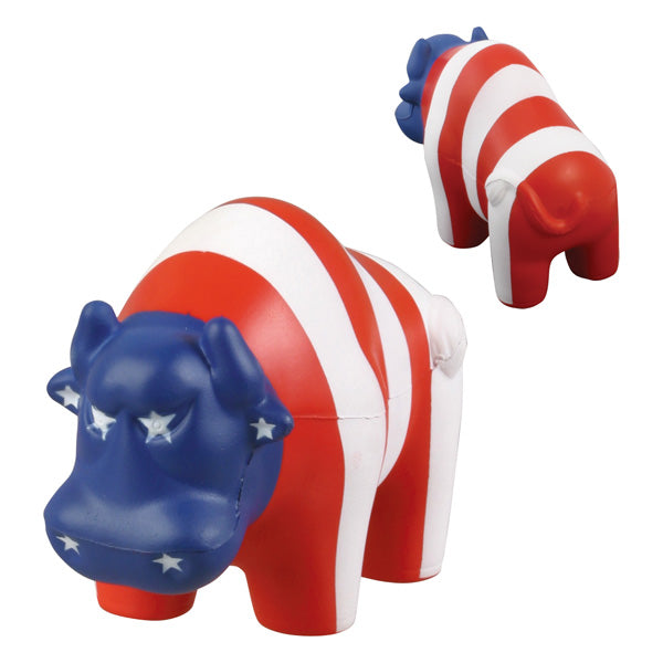 Custom logo Patriotic Bull Stress Reliever
